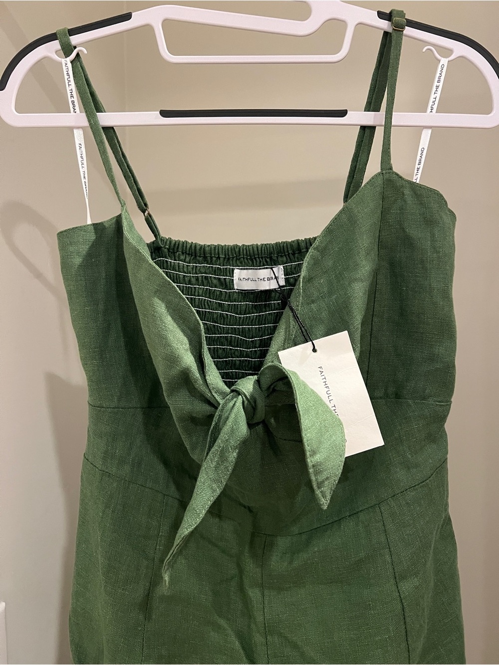 NWT Faithfull The Brand Presley Jumpsuit Moss Green NWT
